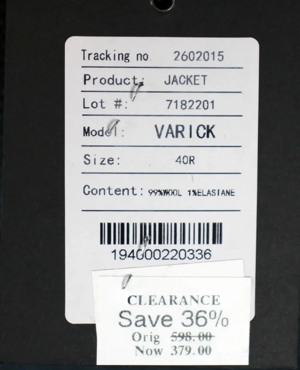 John Varvatos Varick Jacket Mens 40 R Wool Slim Fit Green Blue Check